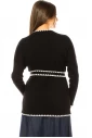 V-Neck Cardigan With A Belt In Black