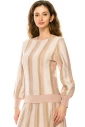 Pink Striped Sweater With Voluminous Sleeves