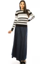 Striped Ribbed Sweater In Black & White