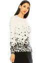 Butterfly Print Sweater in White