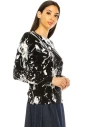 Crewneck Printed Sweater In Black & White