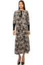 Flared Hem Printed Midi Skirt in Grey