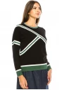 Black & Green Color Block Sweater