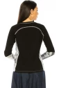 Black Color-Block Long Sleeve T-Shirt With Tie-Dye Details