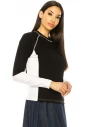 Color-Block Black And White Long Sleeve T-Shirt