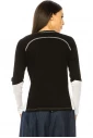 Color-Block Black And White Long Sleeve T-Shirt