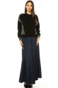 Two-Tone Long Sleeve T-Shirt In Black & Green