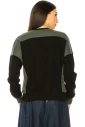 Two-Tone Long Sleeve T-Shirt In Black & Green