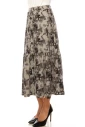 Flared Hem Printed Midi Skirt in Grey