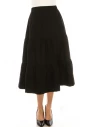 Midi Ruched Skirt Black