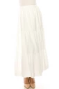 White A-Line Tiered Maxi Skirt