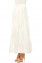 White A-Line Tiered Maxi Skirt