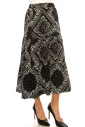 Black Bandana Print Tiered Midi Skirt