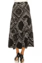 Black Bandana Print Tiered Midi Skirt