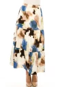 Brown Printed Maxi Skirt