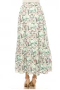 Floral Green Tiered Maxi Skirt