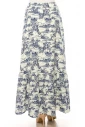 Toile-Print Chiffon Maxi Skirt
