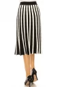 Striped Pleated Black And White Skirt