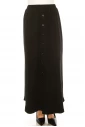 Black Knit Button Detail Maxi Skirt