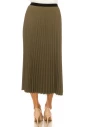 Classic Pleated Olive Skirt