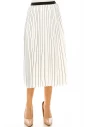 Piano Stripe Pleated Midi Skirt