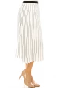 Piano Stripe Pleated Midi Skirt