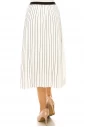 Piano Stripe Pleated Midi Skirt