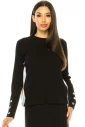 Black Long Sleeve T-Shirt With Colorful Side Stripes