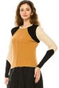 Camel Color Block Long Sleeve T-Shirt