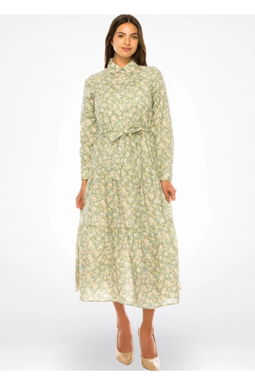 Meadow breeze floral midi dress