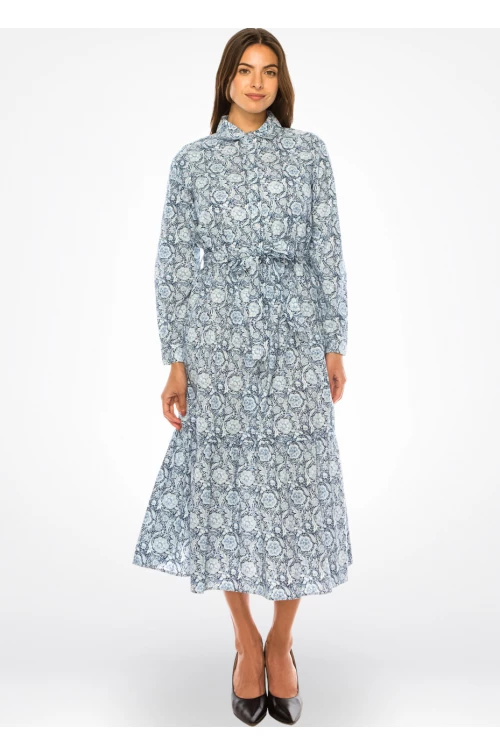 Frosty Floral Day Dress