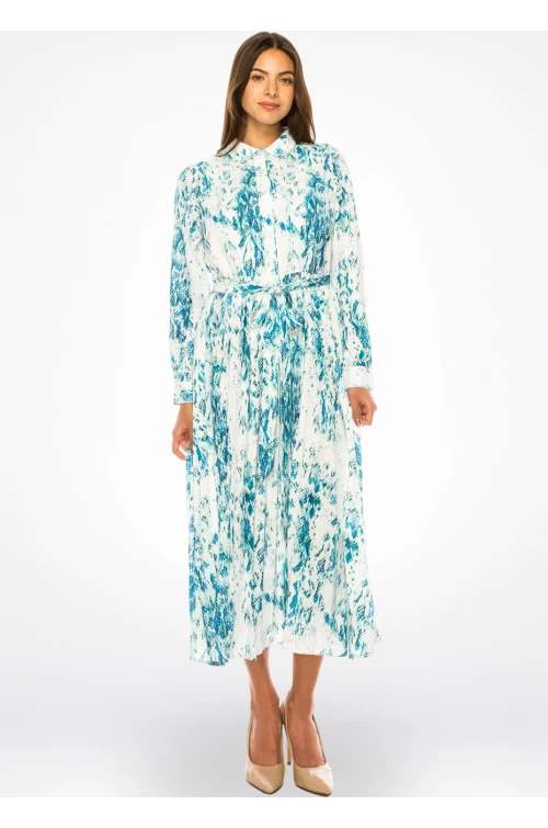 Aqua splatter chic dress