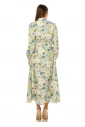Green Floral Maxi Dress with Belt