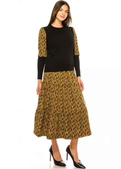 Mustard Seed Flare Midi Skirt