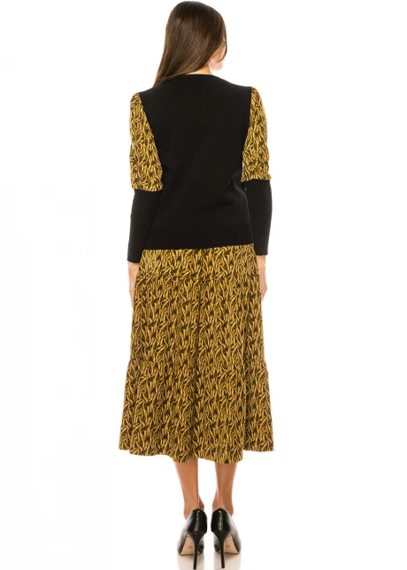 Mustard Seed Flare Midi Skirt