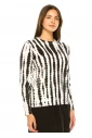 Graphic Stripe Contrast Sweater