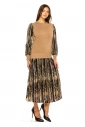 Golden Shimmer Knit & Abstract Sleeve Top