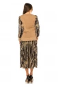 Golden Shimmer Knit & Abstract Sleeve Top