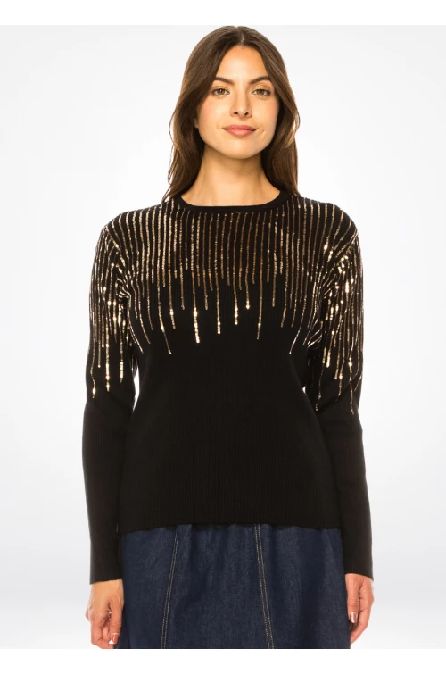 Classic Black Sparkle Sweater