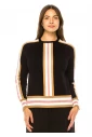 Pink Accented Black Knit Top