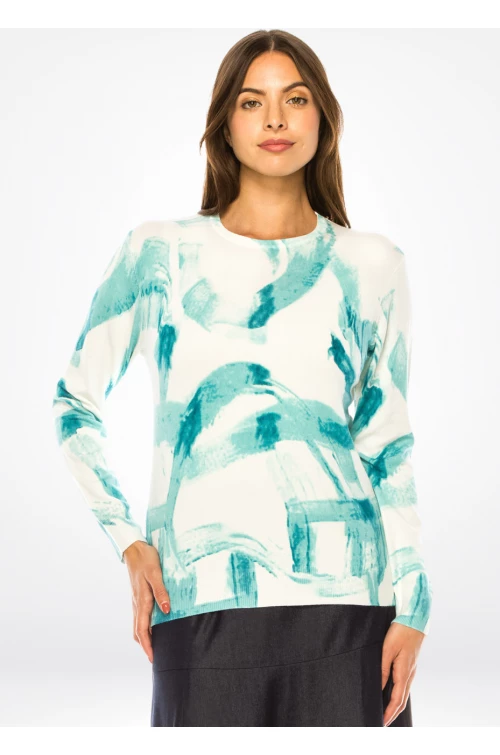 Cerulean Abstract Knit Top