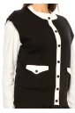 Black & White Trim Knit Vest