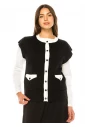Black & White Trim Knit Vest