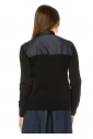 Denim-Trimmed Button-Up Cardigan - Classic Black