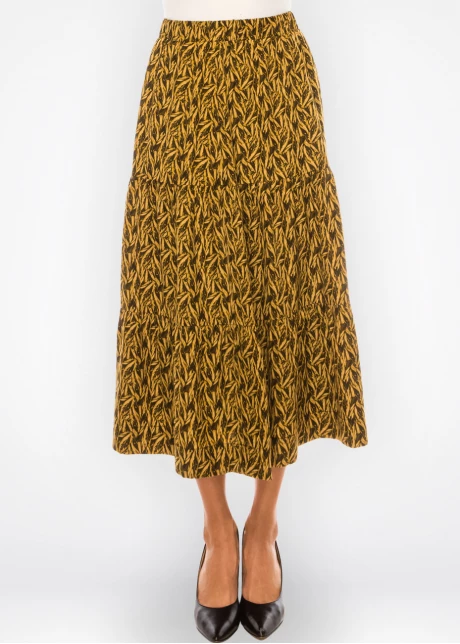 Mustard Seed Flare Midi Skirt