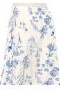 Floral Midi Skirt - Classic Blue on White