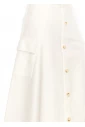 White Pocketed A-Line Skirt
