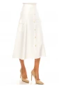 White Pocketed A-Line Skirt