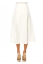 White Pocketed A-Line Skirt
