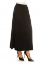 Black Rib-Knit Versatile Maxi Skirt
